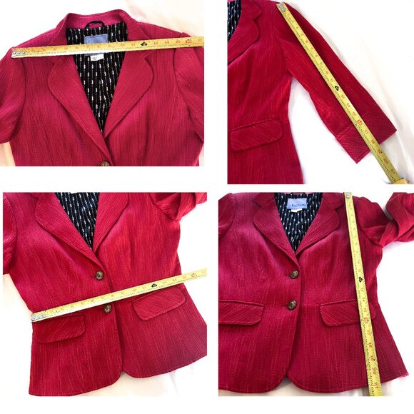 Kay Unger Red Textured Sheath Dress & Blazer Set – Size 6 - Picture 10 of 11